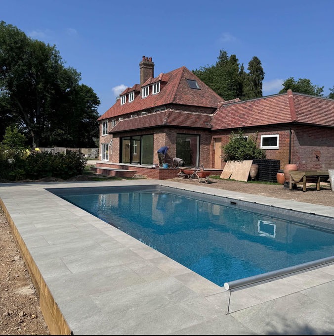 Completed pool and landscaping