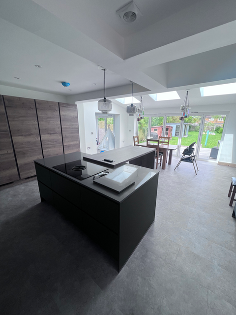 Completed open-plan kitchen